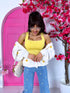 Yellow, basic top with a square neckline